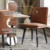 Merax 2 Esszimmerstühle, 2er-Set, PU-Polsterstühle, doppellagige Kissen, bequem und weich, geeignet für Esszimmer, Wohnzimmer, Cafés, braun Bild 5