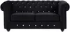Vente-unique - CHESTERFIELD Sofa SamtStoff Schwarz - B 88 cm x H 72 cm x L 168 cm Bild 1