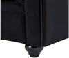 Vente-unique - CHESTERFIELD Sofa SamtStoff Schwarz - B 88 cm x H 72 cm x L 168 cm Bild 4