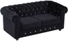 Vente-unique - CHESTERFIELD Sofa SamtStoff Schwarz - B 88 cm x H 72 cm x L 168 cm Bild 2
