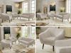 Wohnzimmerset PIRS 1-1-3, Skandinavisches 3-Sitzer Sofa mit Sesseln, Sofa mit Wellenfederung, schwarze Füße, Skandinavisches Möbelset - Beige Cord Bild 2