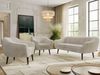 Wohnzimmerset PIRS 1-1-3, Skandinavisches 3-Sitzer Sofa mit Sesseln, Sofa mit Wellenfederung, schwarze Füße, Skandinavisches Möbelset - Beige Cord Bild 4
