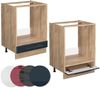 Herdumbauschrank Fame-Line Dunkelblau Hochglanz 60 cm ohne Arbeitsplatte Vicco Bild 5