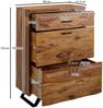 Kommode 80 x 120 x 41,5 cm Sheesham Massivholz / Metall Flurkommode, Sideboard Highboard mit Baumkante, Kommodenschrank Holz Modern, Standschrank Anrichte Schubladenkommode Bild 4