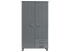 Woood Kleiderschrank ´Dennis´ aus Kiefernholz, Dunkelgrau, 202x55x111 cm Bild 5