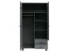 Woood Kleiderschrank ´Dennis´ aus Kiefernholz, Dunkelgrau, 202x55x111 cm Bild 4
