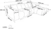 Vente-unique - CALESO Sofa Stoff Rot - B 163 cm x H 69,5 cm x L 284 cm Bild 4