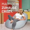 Lumaland 'Flexi Comfort' Sitzsack, Polystyrol, Hellgrau, Big - 155 x 100 cm Bild 3
