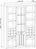 AX LIVING Vitrinen Schrank Palmano W2T2S 140 cm breit, stilvolles Grau Bild 2