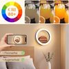ZMH Wandleuchte 20CM Rund 6W LED Modern Design Klein Flur 3000K Warmweiß Küchenlampe, Augenschutz, LED fest integriert, Warmweiß, Beidseitig montierbar, Holzoptik-Design Bild 3
