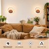 ZMH Wandleuchte 20CM Rund 6W LED Modern Design Klein Flur 3000K Warmweiß Küchenlampe, Augenschutz, LED fest integriert, Warmweiß, Beidseitig montierbar, Holzoptik-Design Bild 2