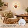 ZMH Wandleuchte 20CM Rund 6W LED Modern Design Klein Flur 3000K Warmweiß Küchenlampe, Augenschutz, LED fest integriert, Warmweiß, Beidseitig montierbar, Holzoptik-Design Bild 4