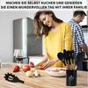 OKWISH Kochbesteck-Set 12er Küchenutensilien Set Küchenhelfer Kochgeschirrset (mit Hitzebeständigem Holzgriff und Aufhängeschlaufe, 12-tlg, Kochbesteck, Silikon und Holz), BPA-frei für Kochen Braten Schöpfen Mischen und Backen usw Bild 4