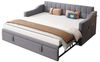 OKWISH Bett Polsterbett Ausziehbares Schlafsofa (Tagesbett Daybett 90/180 cm mit USB-Anschluss, Stauraum & Samtbezug, Platzsparendes Ausziehbett, für Wohnzimmer & Gästezimmer 90/180*190cm), ohne Matratze Bild 4