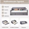 OKWISH Bett Polsterbett Ausziehbares Schlafsofa (Tagesbett Daybett 90/180 cm mit USB-Anschluss, Stauraum & Samtbezug, Platzsparendes Ausziehbett, für Wohnzimmer & Gästezimmer 90/180*190cm), ohne Matratze Bild 2