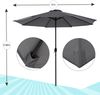 Strandschirm Sonnenschirm Grau Marktschirm Ø3m Beleuchtung Gartenschirm Ampelschirm Sonnenschutz Aufklappbar Kurbelschirm Balkonschirm UV-Schutz Bild 5