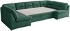 Ecksofa, Sofa big XXL, Wellenfedern, Wohnlandschaft XXL, mit Schlaffunktion - COMODO U - Grün Stoff - Topper T25 Bild 5