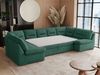 Ecksofa, Sofa big XXL, Wellenfedern, Wohnlandschaft XXL, mit Schlaffunktion - COMODO U - Grün Stoff - Topper T25 Bild 3