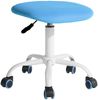 FurnitureR Sitzhocker Sitness Bobby für Kinder, Standfußring Alu weiß lackiert, Stoff, Aquarius blau Bild 1