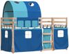 vidaXL Etagenbett mit Vorhängen Blau 90x190 cm Massivholz Kiefer 3283995 Bild 3