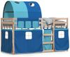 vidaXL Etagenbett mit Vorhängen Blau 90x190 cm Massivholz Kiefer 3283995 Bild 2