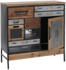 Apothekerkommode HWC-Q77, Schrank Kommode Schubladen Staufach Industrial Vintage/Shabby Holz Metall 85x84x35cm Bild 5