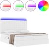 vidaXL Bett mit Stauraum und LED Reinweiß 180 x 200 cm Kunstleder 3372814 Bild 4