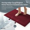 Komfortec Badvorleger Set 2 Teilig, Frottee Duschvorleger, Waschbar Duschmatte & Badteppich, 600 g/m² &100% Baumwolle, Saugfähig & Schnelltrocknend, 50x70 cm, Aurorarot Bild 3
