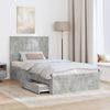 vidaXL Bettrahmen mit Kopfteil Beton Grau 100 x 200 cm Holzwerkstoff 3411344 Bild 3