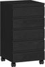 Rollcontainer, mobiler Aktenschrank, Schubladenschrank mit 5 Schubladen, Lagerschrank für Büro und Homeoffice, Schwarz 40 x 40 x 70 cm Bild 2