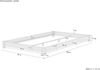 Breites, flaches Futonbett Einzelbett 120x200 Kiefer massiv V-60.51-12ohne Zubehör Bild 5