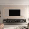 Planetmöbel TV Board 280 cm Schwarz, TV Schrank mit 4 Klappen als Stauraum, Lowboard hängend oder stehend, Sideboard Wohnzimmer Bild 2