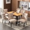 Stuhl 50x41x91 cm, beiger Samt-Bezug & Massivholzgestell, ergonomisch, 6er-Set Bild 2