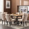 Stuhl 50x41x91 cm, beiger Samt-Bezug & Massivholzgestell, ergonomisch, 6er-Set Bild 5