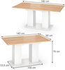 Esstisch Dix Weiß/Goldkraft Eiche 180 x 90 cm Vicco Bild 2