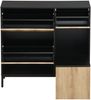 Schuhschrank aus MDF mit ausziehbarer Sitzbank & Klappen, 100x25x100 cm, Schwarz/Natur Bild 3