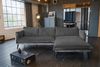 KAWOLA Sofa QUENYA Ecksofa Cord dunkelgrau / Velvet silber Recamiere rechts 88 x 184 x 294 cm Bild 2