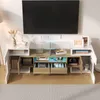 Lowboard, 145/30/51 cm, TV-Schrank, Fernsehtisch, Fernsehschrank für Wohnzimmer, stehend, glänzend Bild 4