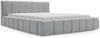 GRAINGOLD Orio Doppelbett 180x200, Polsterbett mit Kopfteil, Bettkasten, Velour-Stoff, Hellgrau Bild 2