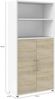 Dmora Kommode Saotome, Wohnzimmerbuffet, Wohnzimmer-Sideboard, Moderne Küchen-Speisekammer, 89x40 h186 cm, Weiß und Eiche Bild 3