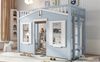 Hochbett 90x200 cm aus Kiefer+MDF, blau – sicherer oberer Schlafbereich, flexible Treppenmontage & Fensterdesign Bild 3