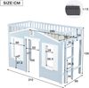 Hochbett 90x200 cm aus Kiefer+MDF, blau – sicherer oberer Schlafbereich, flexible Treppenmontage & Fensterdesign Bild 4
