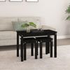 vidaXL Satztische 3 Stk. Schwarz Massivholz Kiefer 824982 Bild 3