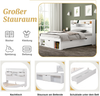 Einzelbett, 90*200cm, Mit USB-port & Schubladen & Stauschrank, Kinderbett, Jugendbett, Multifunktionales Bett, Großer Stauraum, ohne Matratze, weiß Bild 5