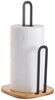 MSV Küchenrollenhalter MSV Küchenrollenhalter Papierhalter 16 x 16 x 31 cm schwarz matt Bambus, eleganter Bistro-Look, Metall matt schwarz, Bambus Bild 2