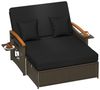 COSTWAY Loungebett, Rattan, 2-Personen, 3 in 1, mit verstellbarer Rückenlehne Bild 4