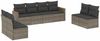 vidaXL 8-tlg. Garten-Sofagarnitur mit Kissen Grau Poly Rattan 3225892 Bild 2