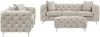 Vente-unique - EDWINA Sofa and armchair set SamtStoff Beige - B 62 cm91 cm x H 44 cm76 cm x L 162 cm103 cm220 cm Bild 3
