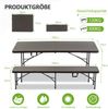 6ft Klappbarer Picknicktisch mit 2 Bänken, 3-teiliges Camping Set, HDPE Tischplatte mit Baummuster, Sicherheitsverriegelung, UV- & wasserbeständig, Braun Bild 2