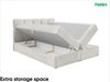 MEBLINI Boxspringbett NIKOLAS 120x200 cm mit Bettkasten – H3/Hellgrau Boucle Polsterbett - Doppelbett mit Topper & Bonellfederkern-Matratze Bild 3